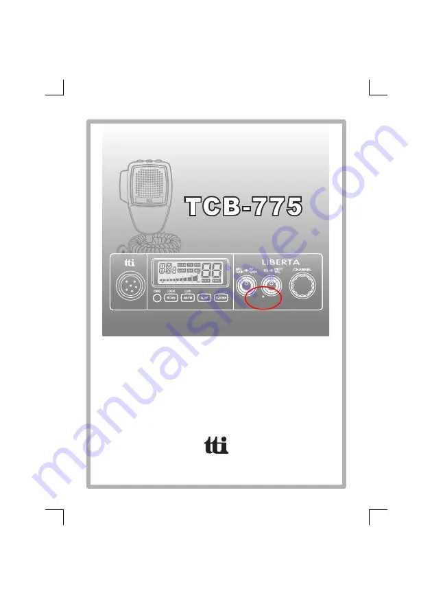 TTI LIBERTA TCB-775 Instruction Manual Download Page 1