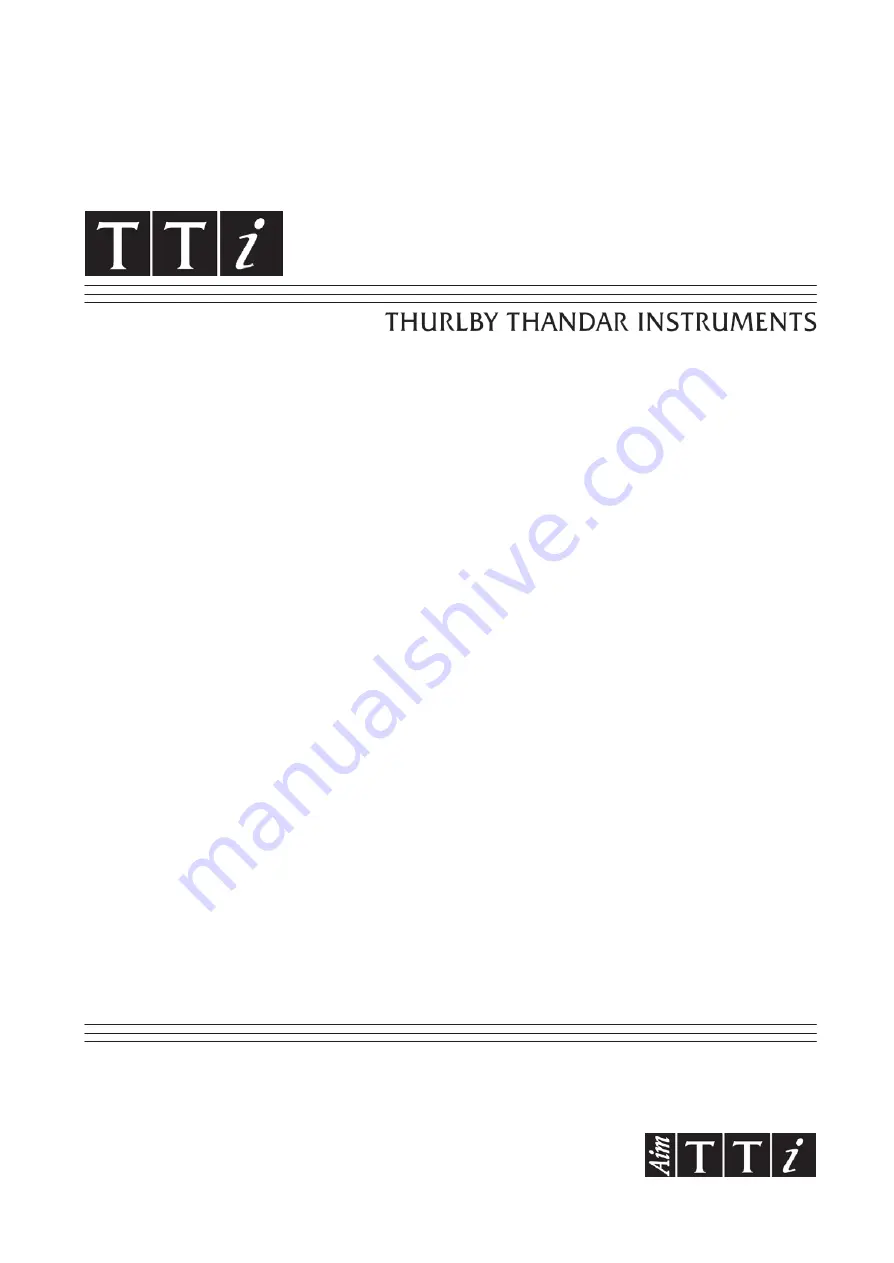 TTI PFM3000 Instruction Manual Download Page 1