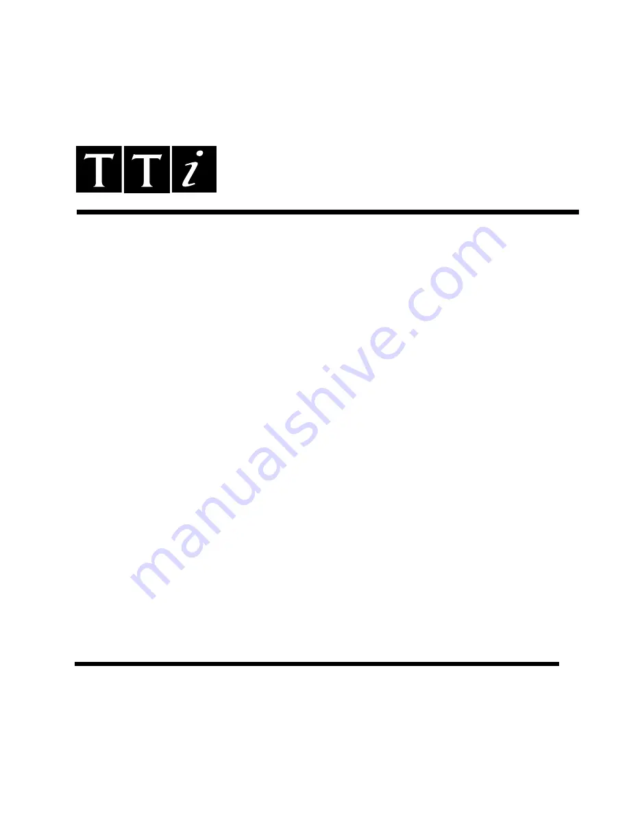 TTI PL154 Instruction Manual Download Page 1