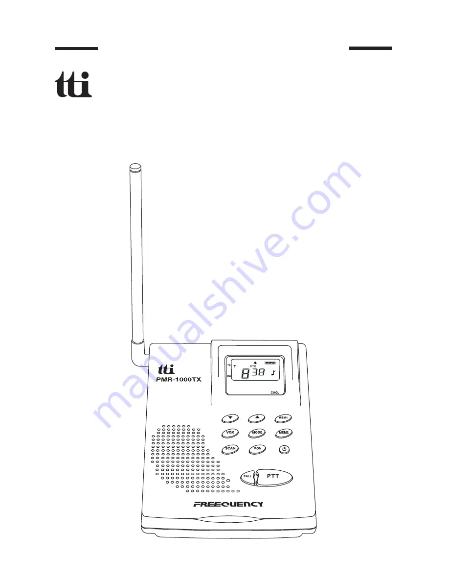 TTI PMR-1000TX Instruction Manual Download Page 1