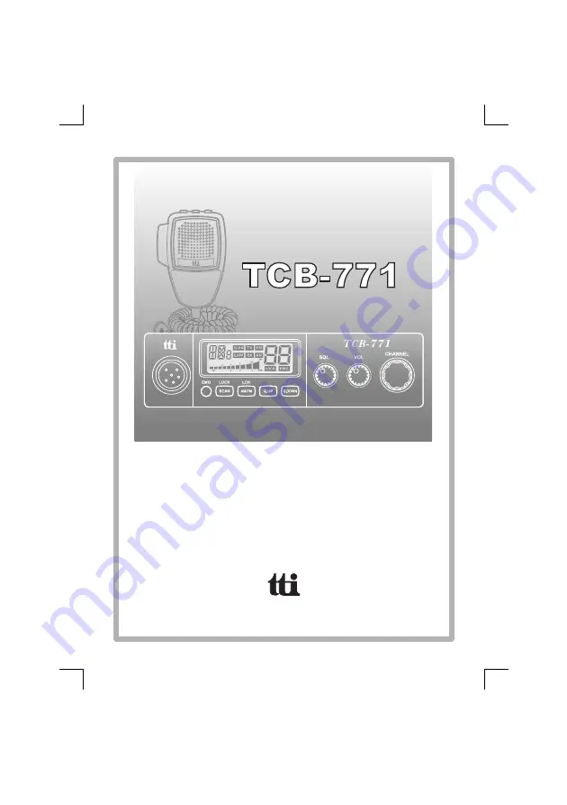 TTI TCB-771 Скачать руководство пользователя страница 1