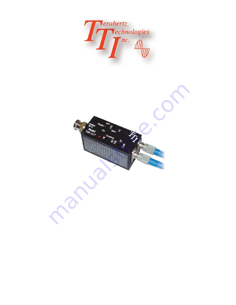 TTI TIA-527 Operating Instructions Manual Download Page 1