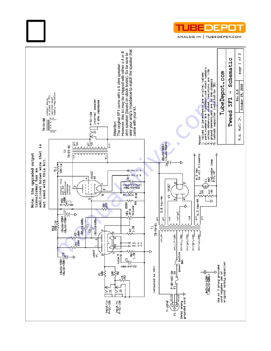 TubeDepot Tweed 5F1 Скачать руководство пользователя страница 27