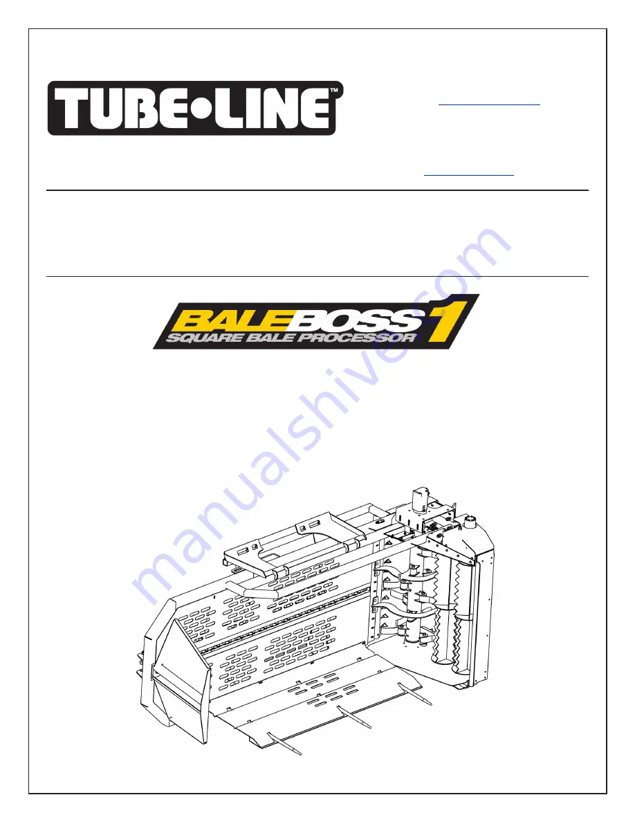 Tubeline BALE BOSS 1 20 Series Operator'S Manual Download Page 1