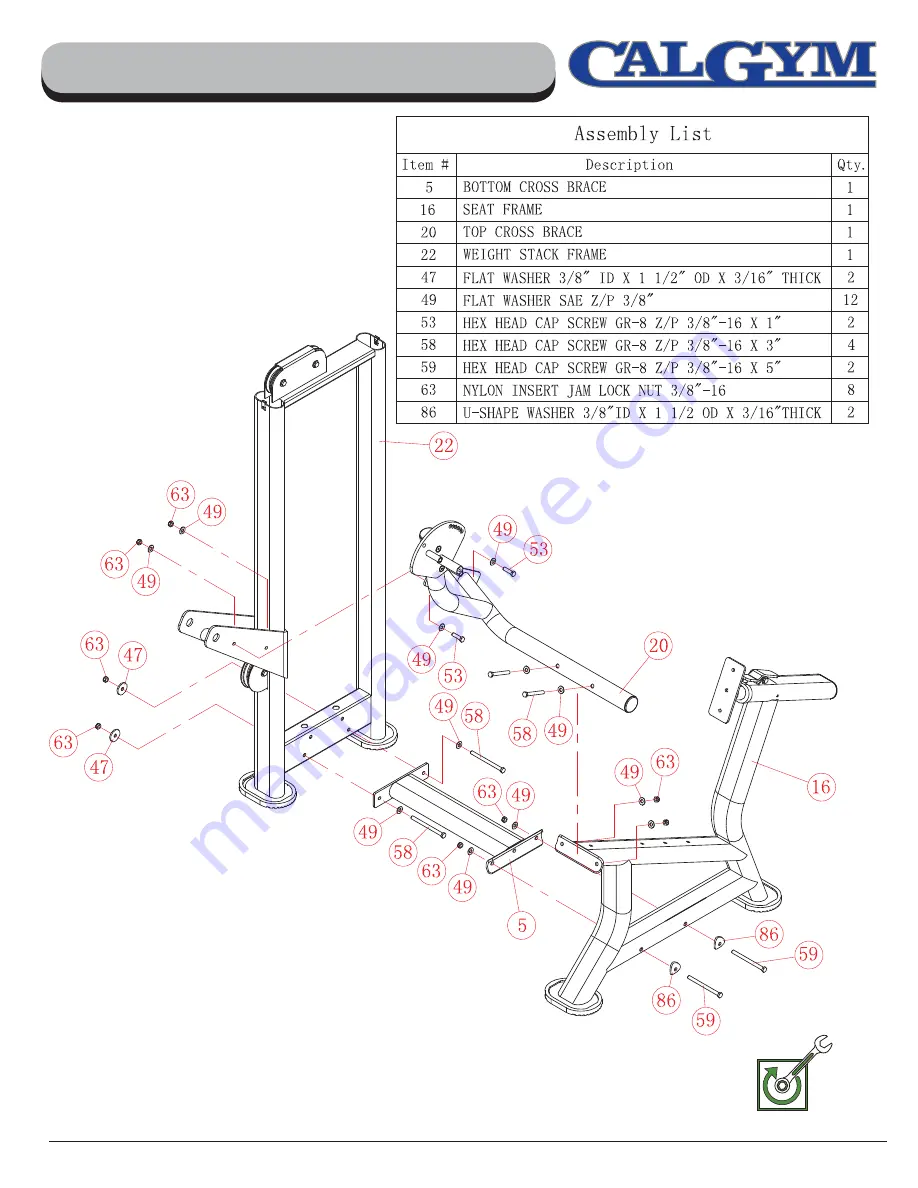 TuffStuff CalGym CG-7513 Owner'S Manual Download Page 11