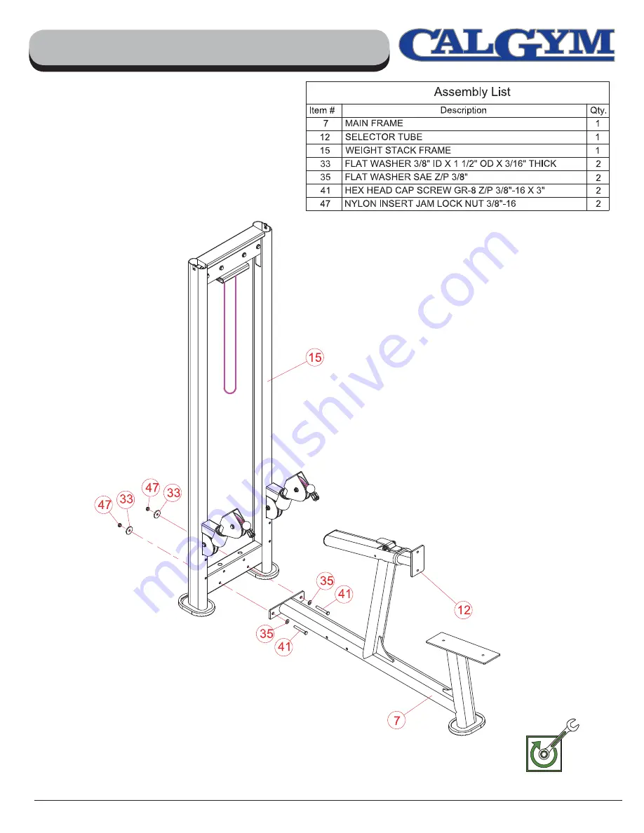 TuffStuff CalGym CG-7517 Скачать руководство пользователя страница 11