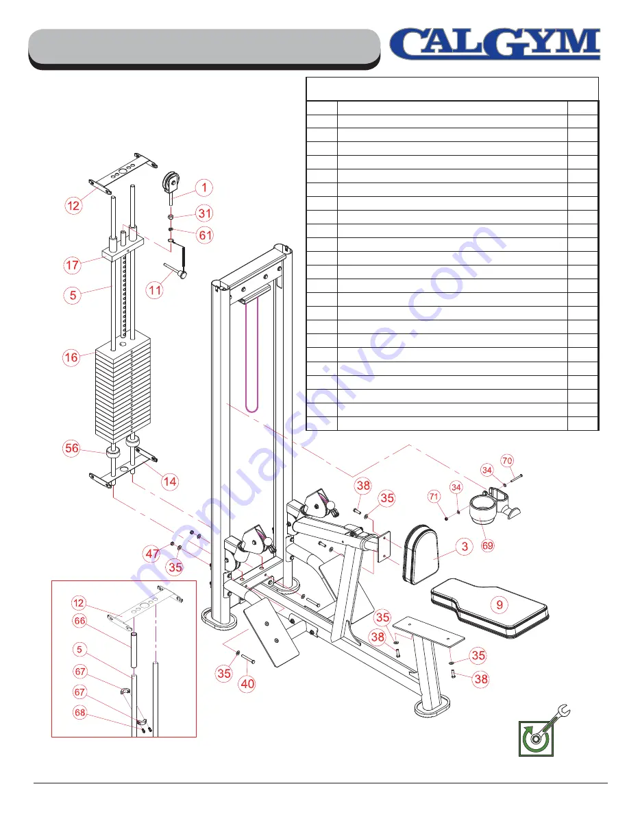 TuffStuff CalGym CG-7517 Скачать руководство пользователя страница 13