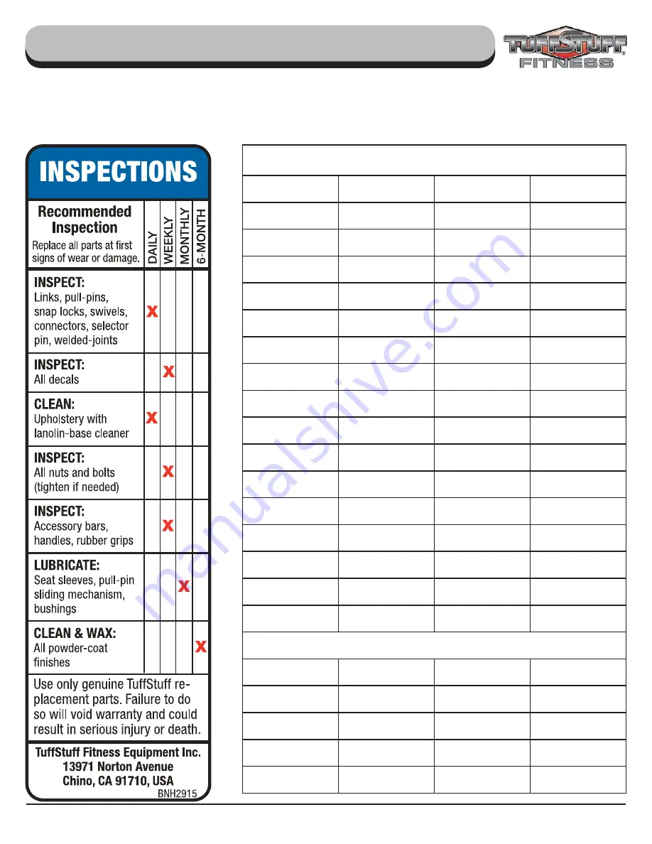 TuffStuff PXLS-7910 Owner'S Manual Download Page 10