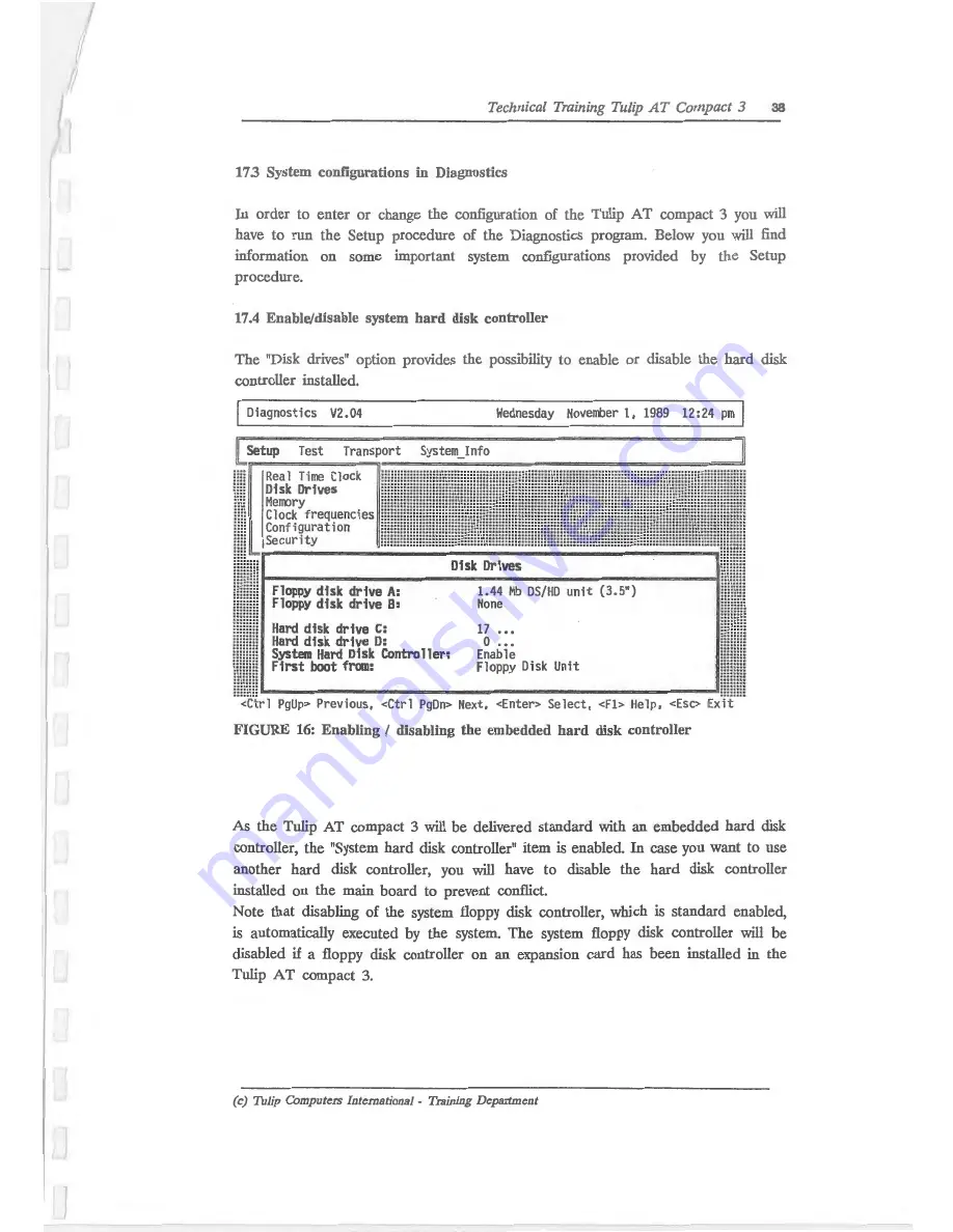 Tulip Computers AT Compact 3 Technical Training Manual Download Page 43