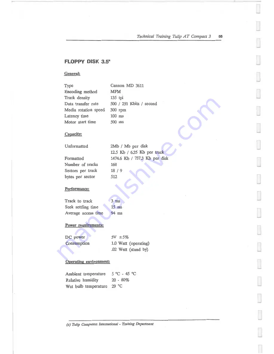 Tulip Computers AT Compact 3 Technical Training Manual Download Page 60