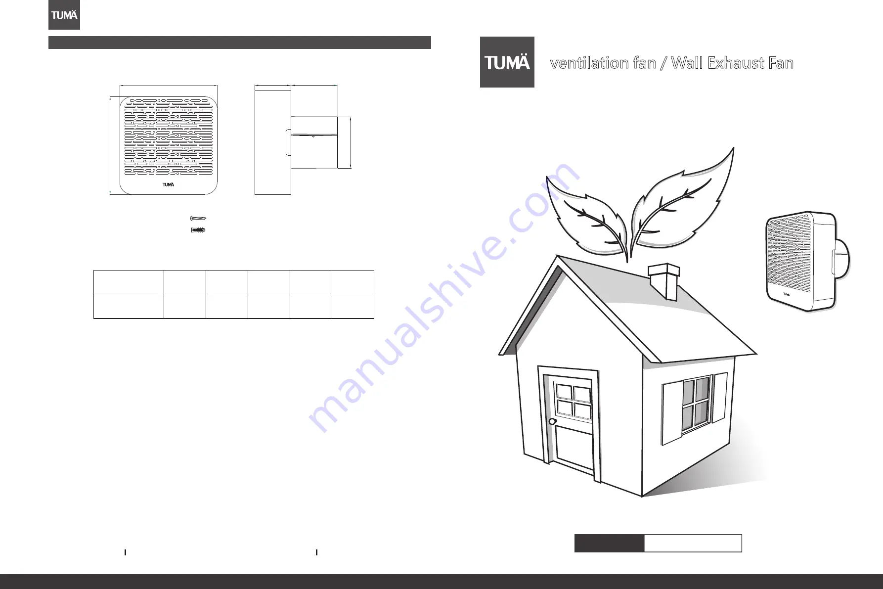 Tuma BVN10A001 Installation And Operating Instructions Download Page 1