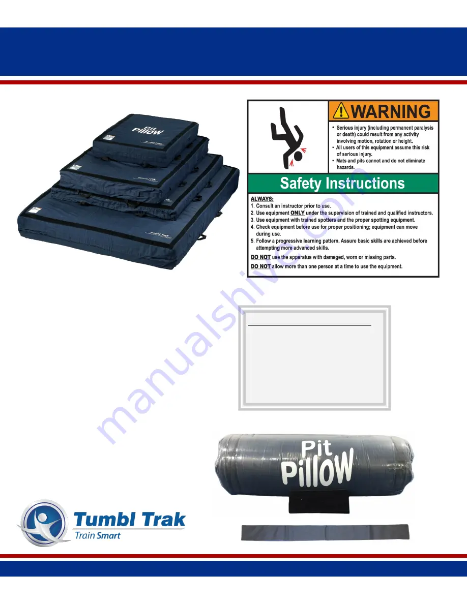 Tumbl Trak Pit Pillow Скачать руководство пользователя страница 1