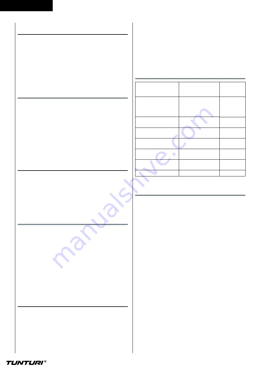 Tunturi 16TCFR2000 User Manual Download Page 42