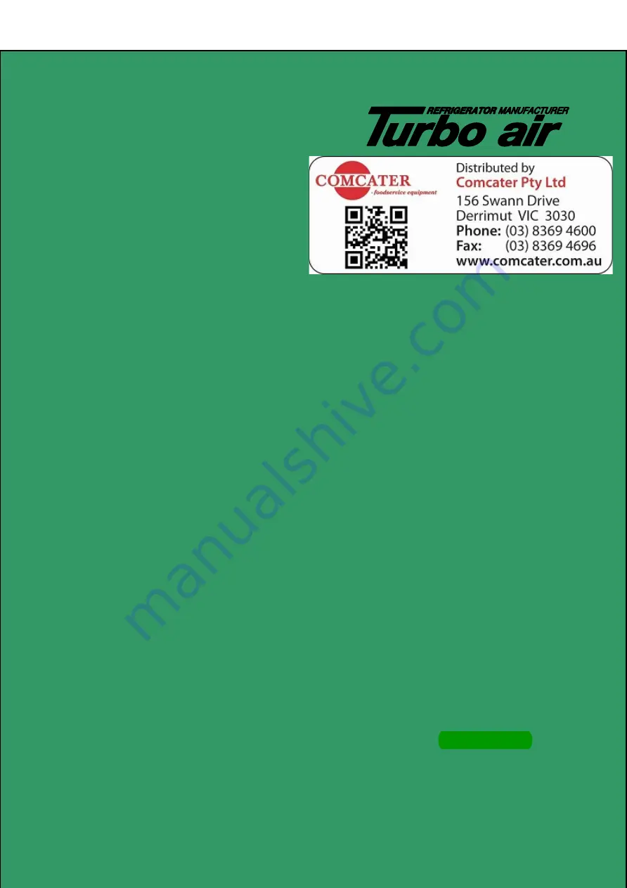 Turbo Air CM3F24-1 Service Manual Download Page 1