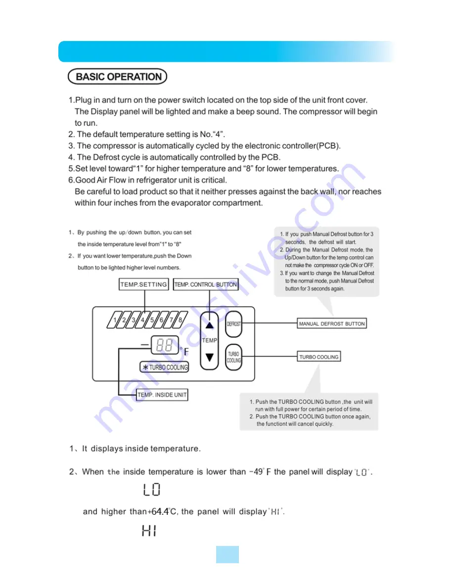 Turbo Air JBT-36 Installation And Operation Manual Download Page 6