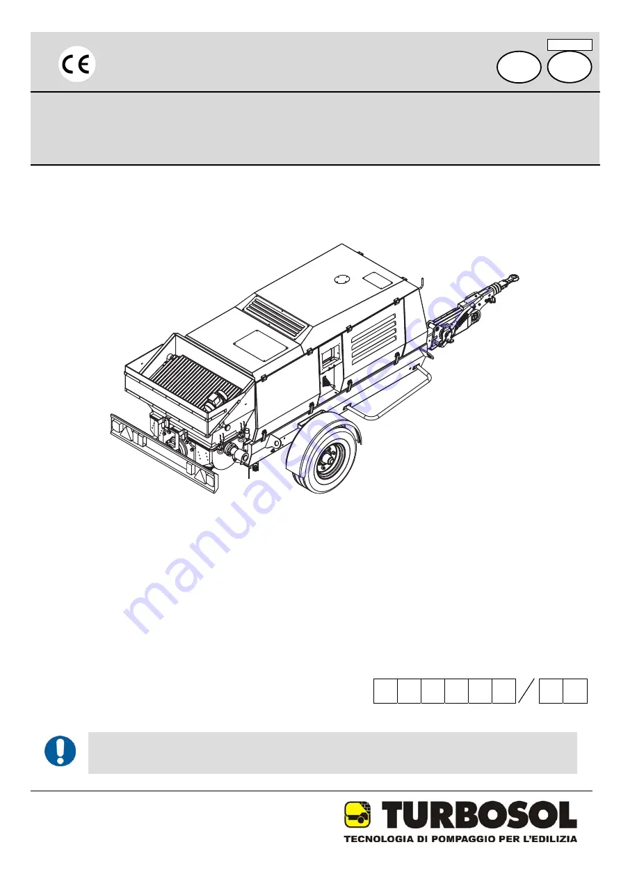 Turbosol BM 30 Use And Maintenance Manual Download Page 1