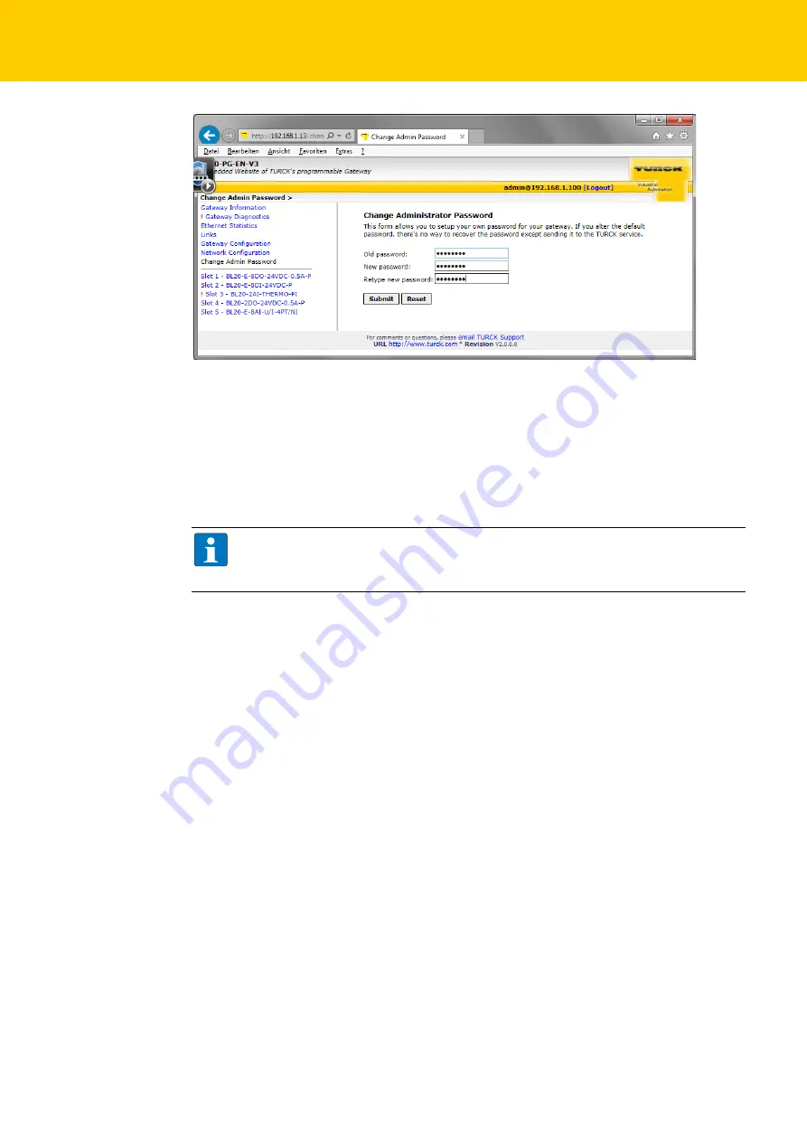 turck BL20-PG-EN-V3 User Manual Download Page 73