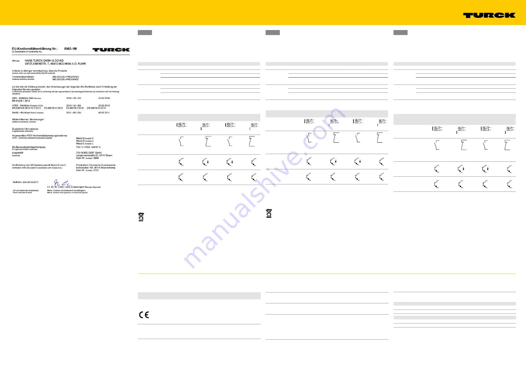 turck IMC-DI-22Ex-PN Series Скачать руководство пользователя страница 4