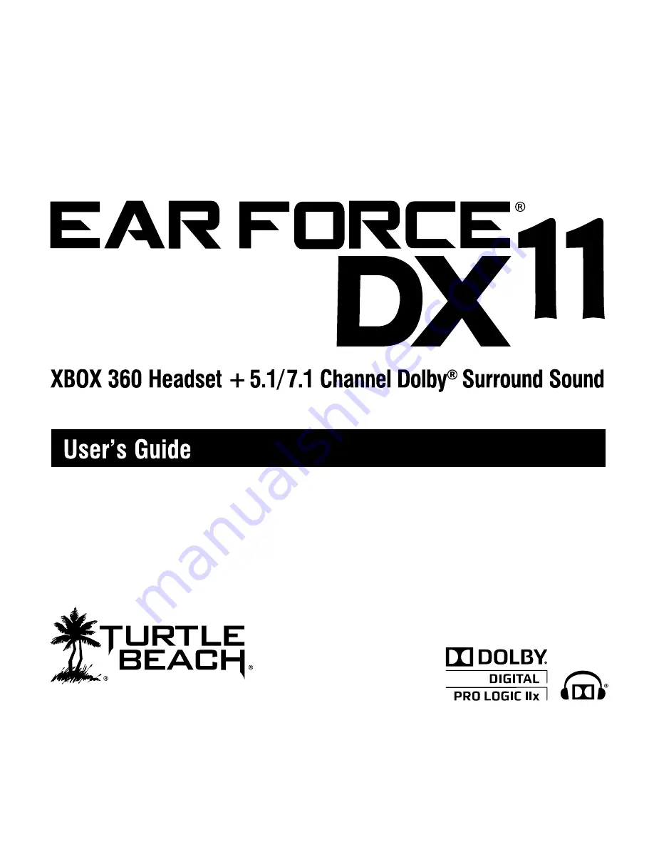 Turtle Beach Ear Force DX11 Скачать руководство пользователя страница 1