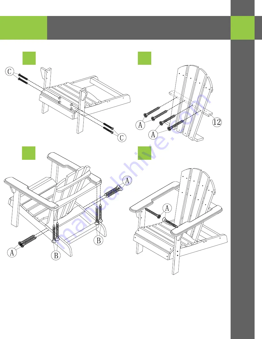 Turtleplay Kids Adirondack Chair Kit Скачать руководство пользователя страница 6