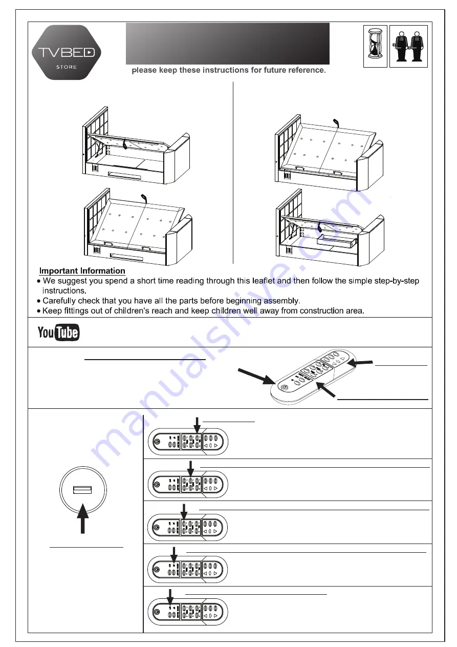 TV Bedstore ESTON OTTOMAN TV BED Скачать руководство пользователя страница 1