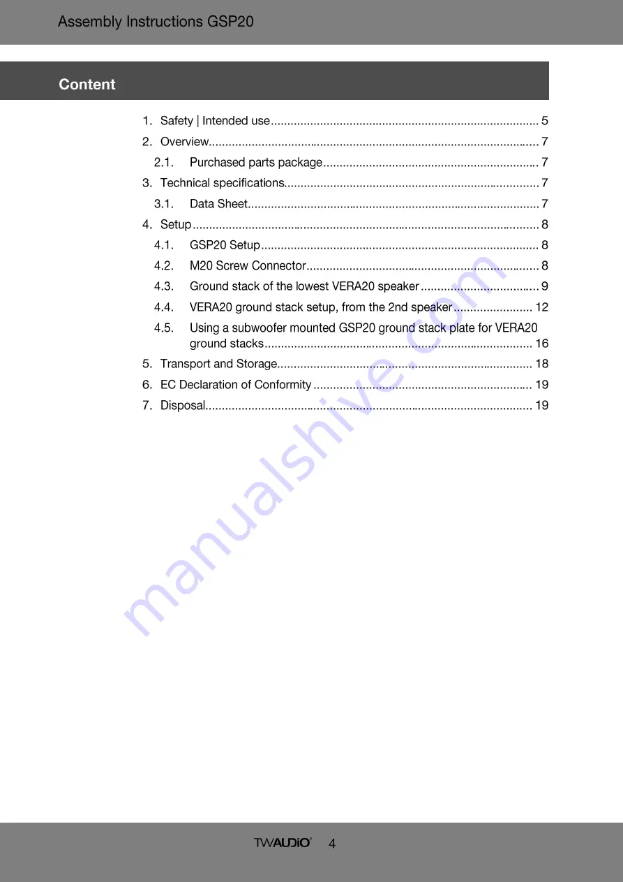 TW Audio GSP20 Скачать руководство пользователя страница 4
