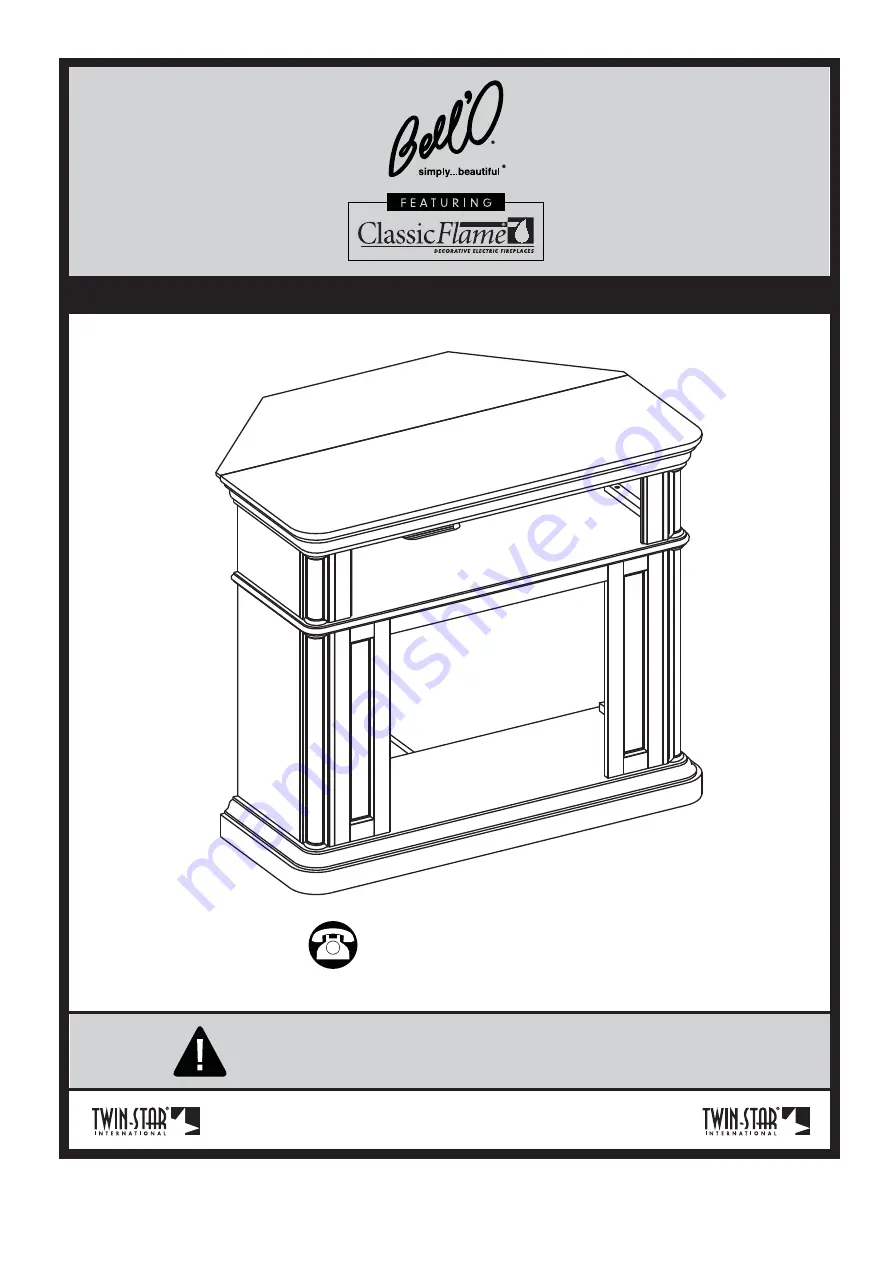 Twin-Star International Bello ClassicFlame 23DE8202 Manual Download Page 1