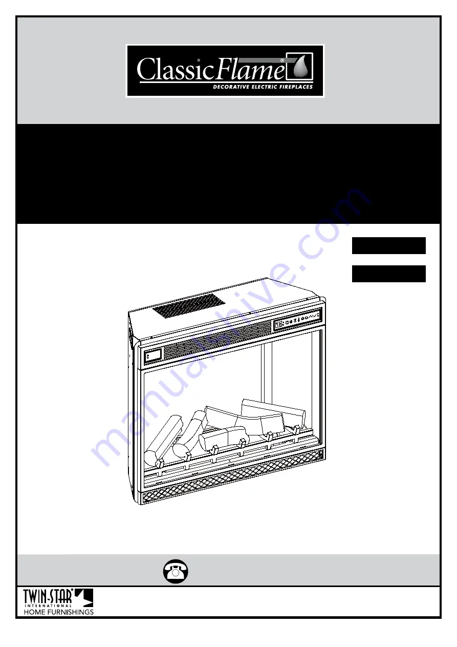 Twin-Star International ClassicFlame 23II042FGL Manual Download Page 1