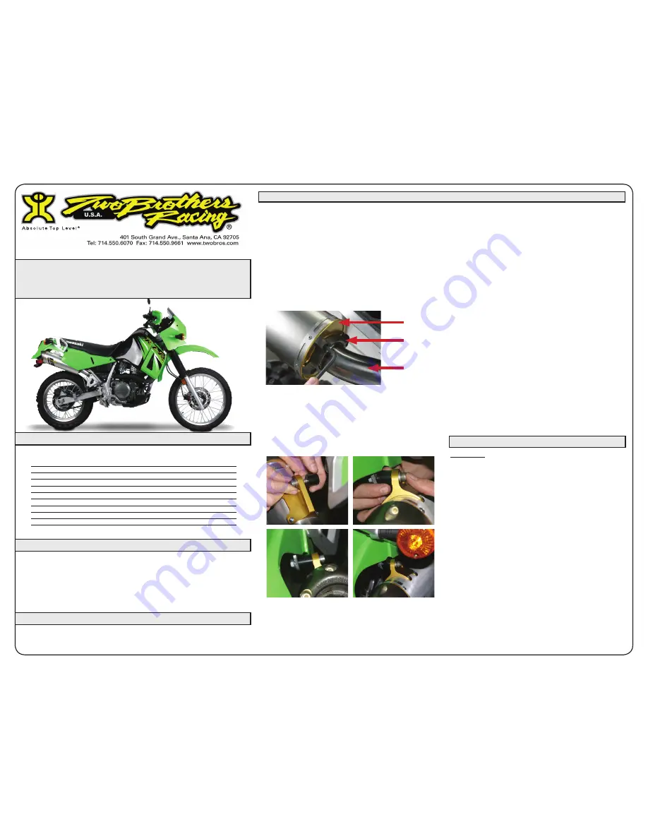 Two Brothers Racing 005-630406V Installation Instructions Download Page 1