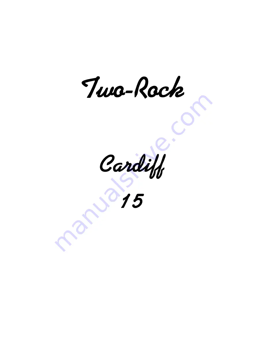 Two-Rock Cardiff 15 Скачать руководство пользователя страница 1