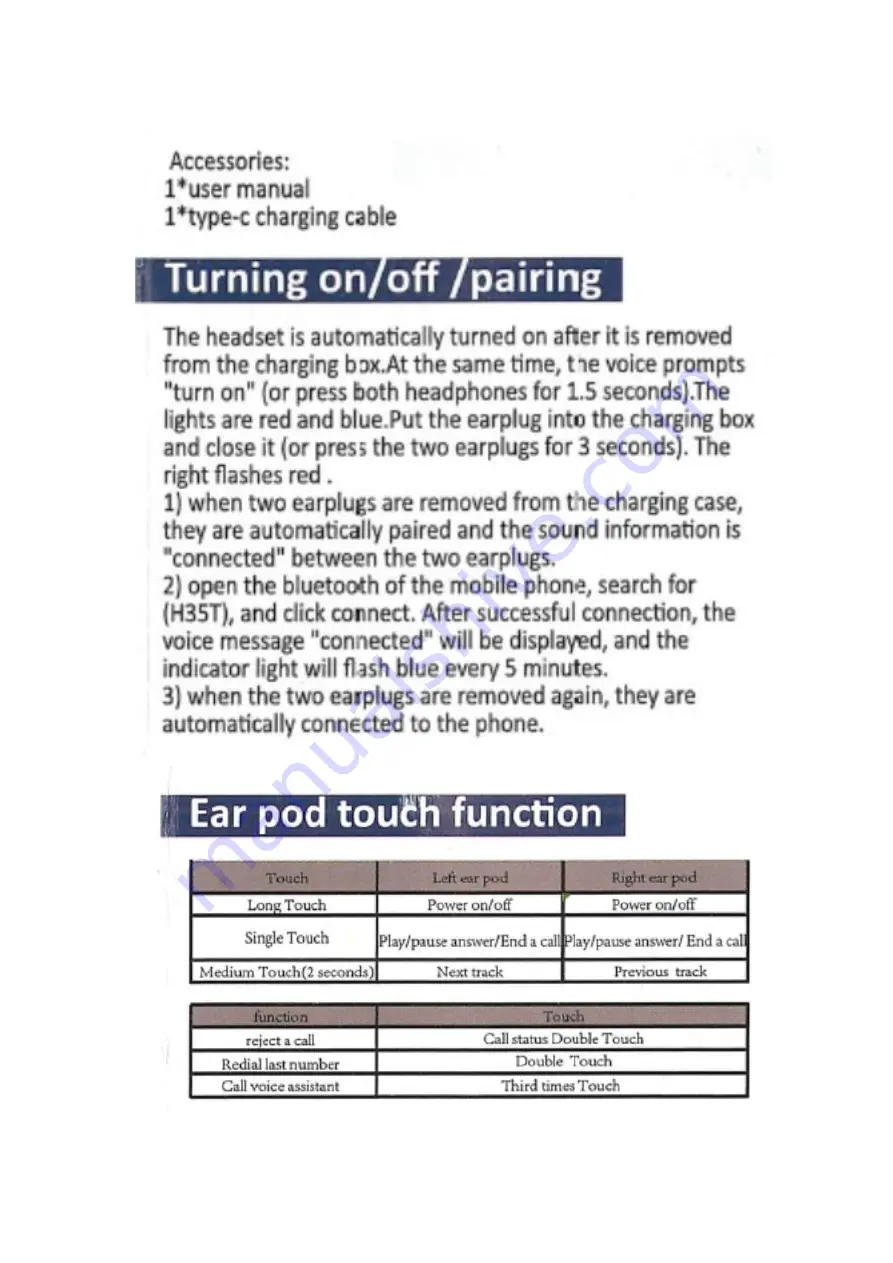 tws H35T User Manual Download Page 3