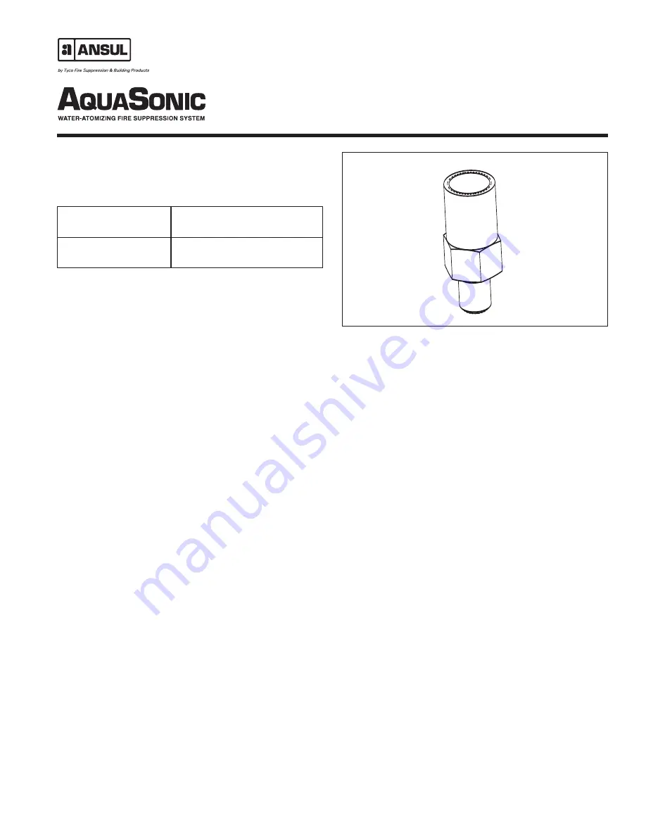 Tyco Fire Suppression & Building Products ANSUL AQUASONIC Design, Installation, Recharge, And Maintenance Manual Download Page 24