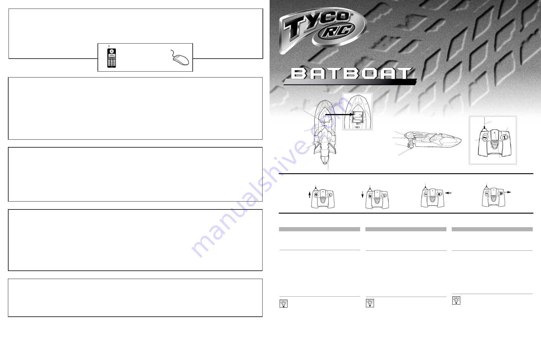 Tyco R/C BATBOAT Instructions Download Page 1