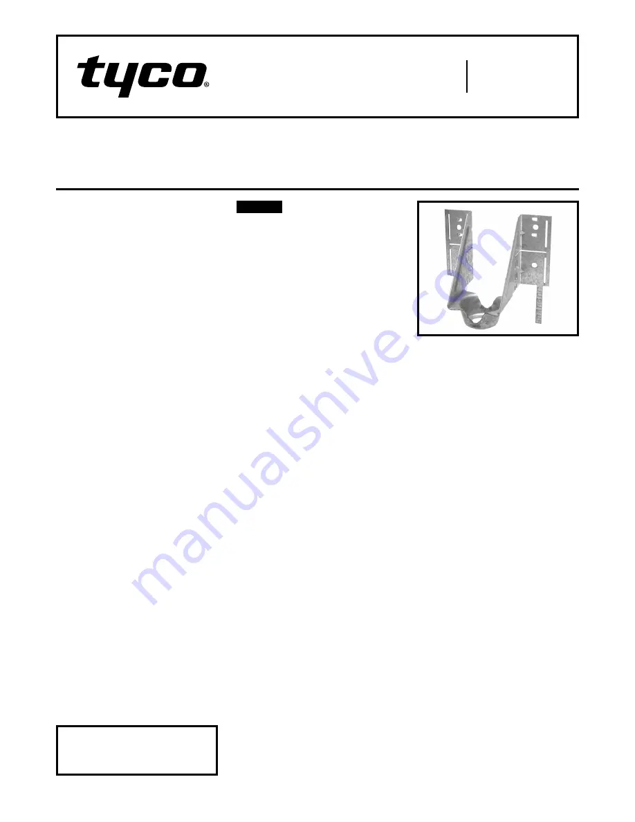 Tyco SHB1 Manual Download Page 1