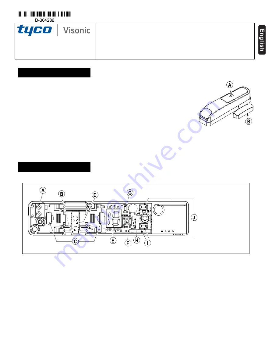 Tyco Visonic SD-304C PG2 Скачать руководство пользователя страница 1