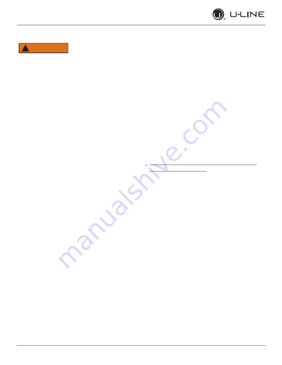 U-Line 1 Class UHRE124 User Manual & Service Manual Download Page 37