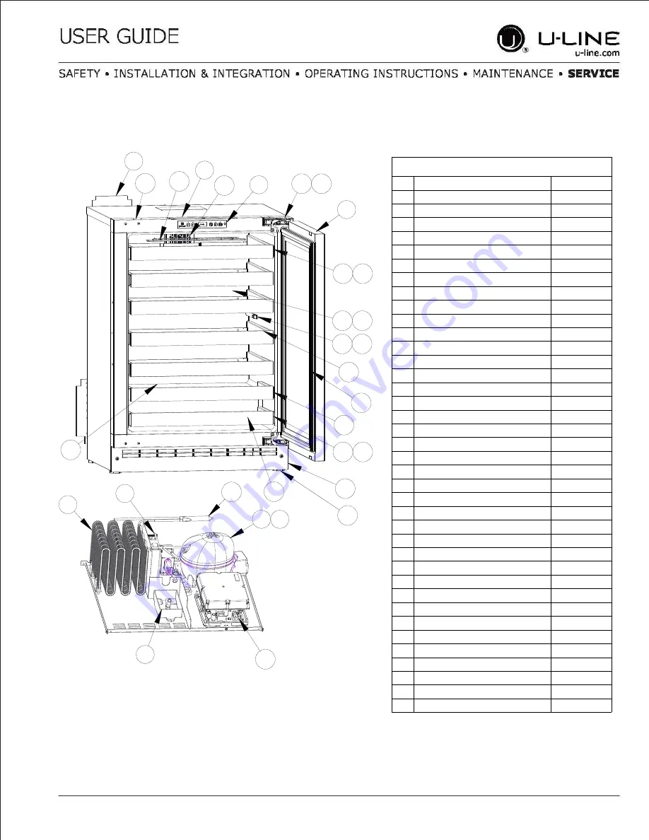 U-Line 1224FZR User Manual & Service Manual Download Page 46