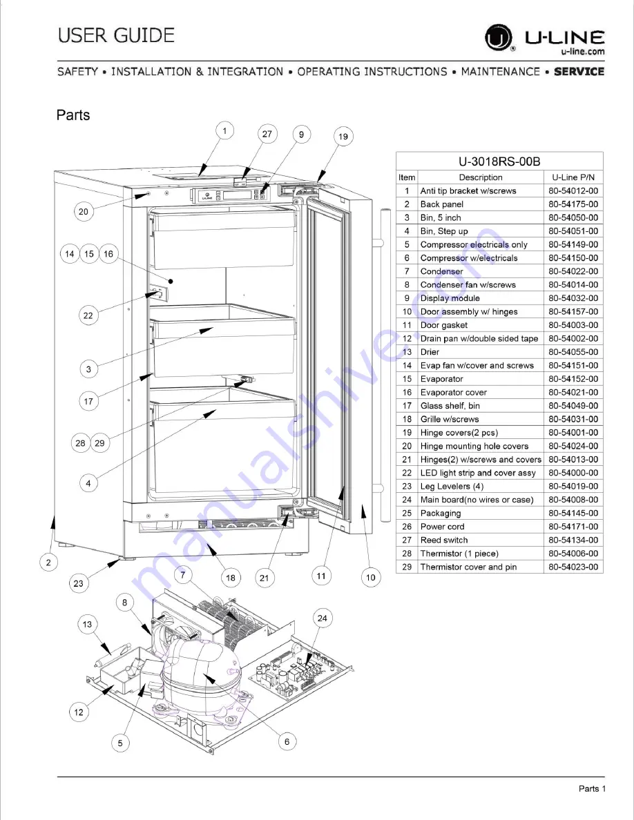 U-Line 3018R User Manual & Service Manual Download Page 43