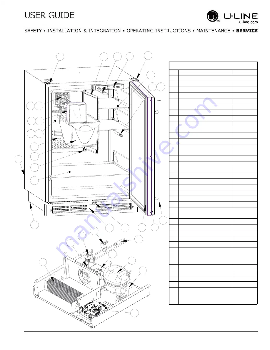 U-Line CO1224F User Manual & Service Manual Download Page 38