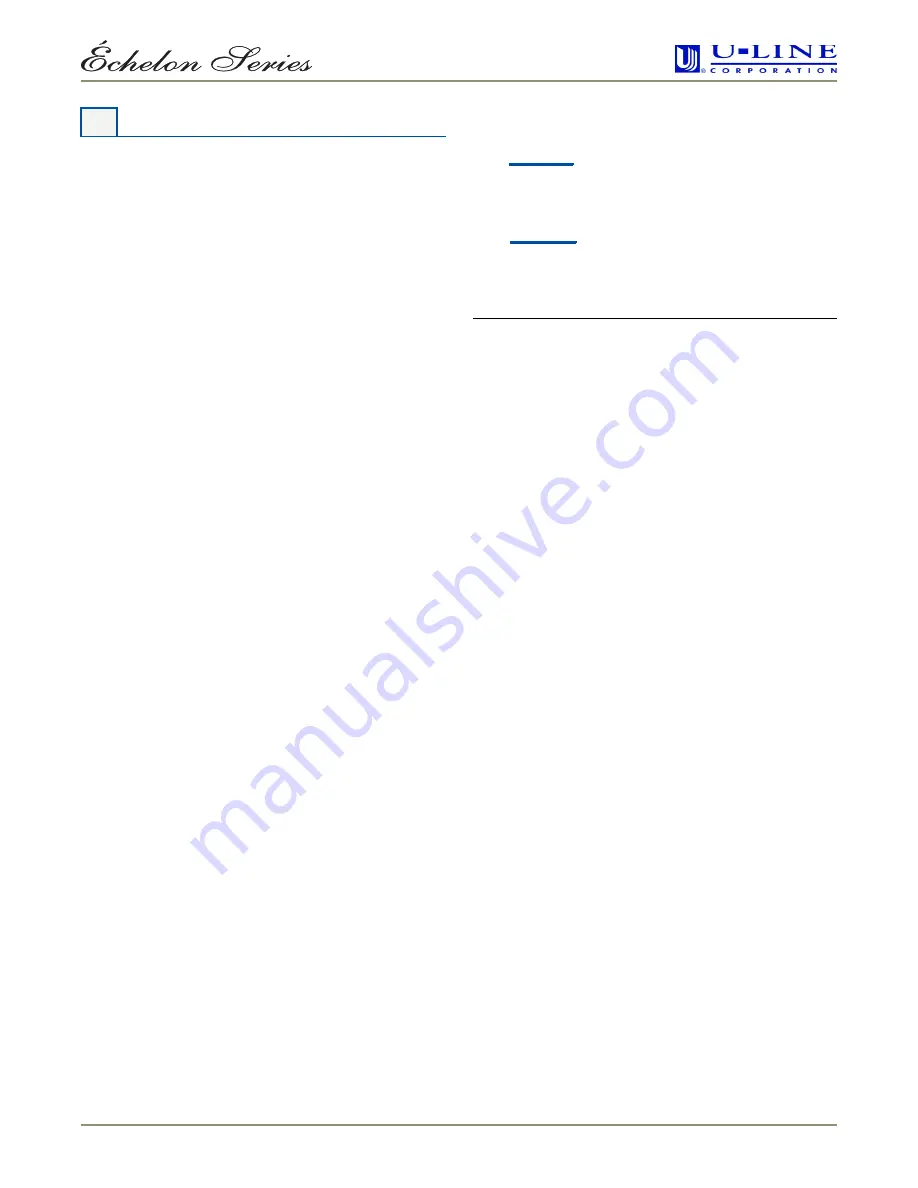 U-Line Echelon 2115RS00 Installation Manual Download Page 15