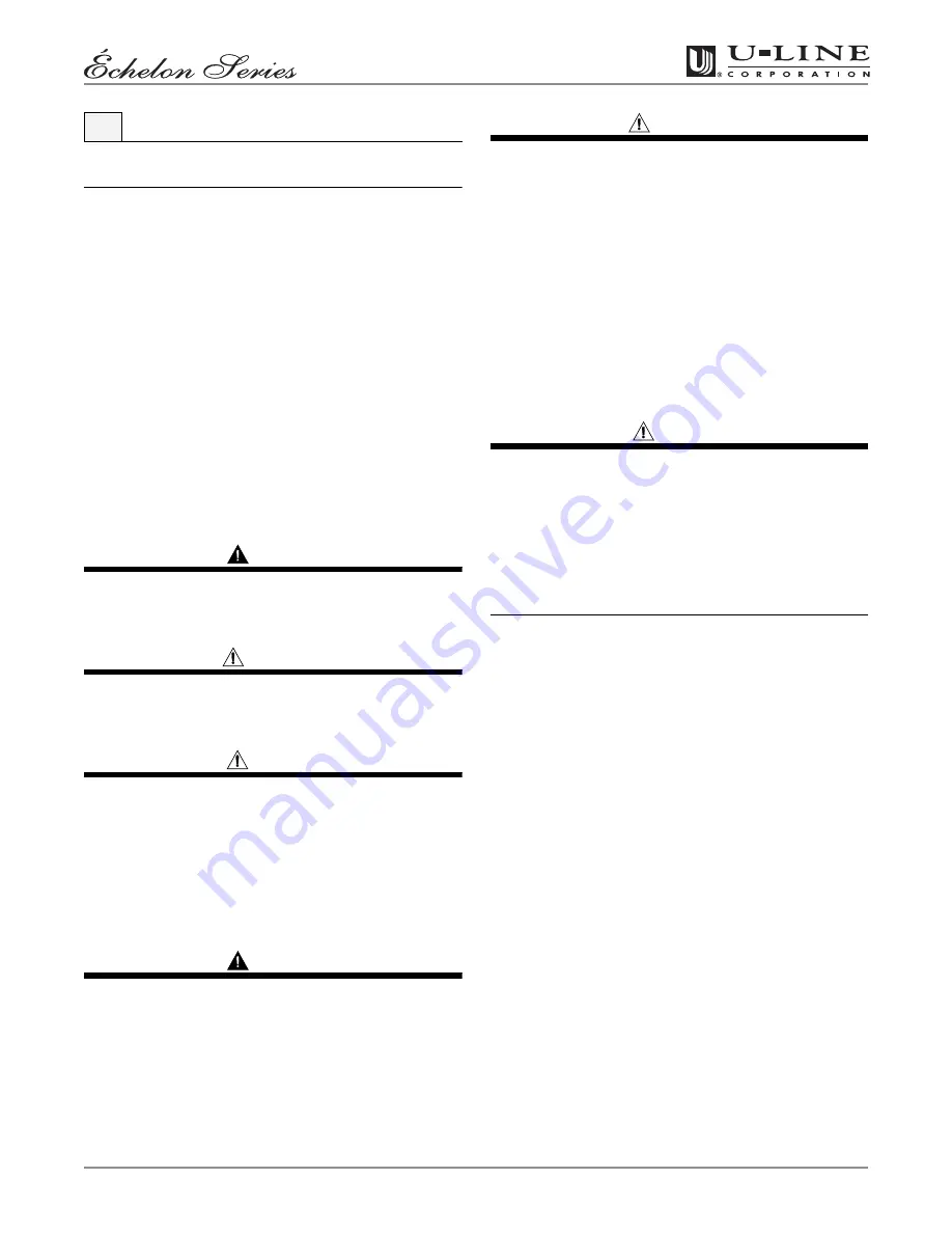 U-Line Echelon Series Use And Care Manual Download Page 5