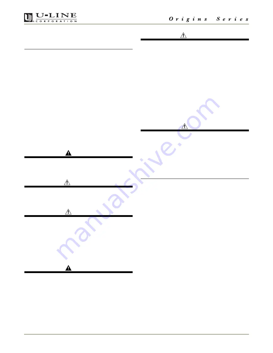 U-Line Origins 1075BEVS00 Скачать руководство пользователя страница 4