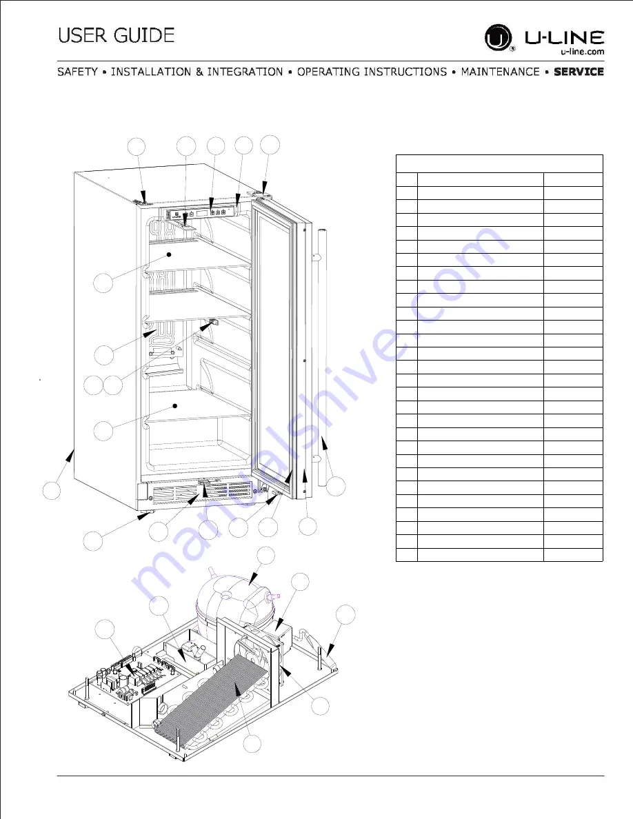 U-Line U-1215RS-00B User Manual & Service Manual Download Page 31