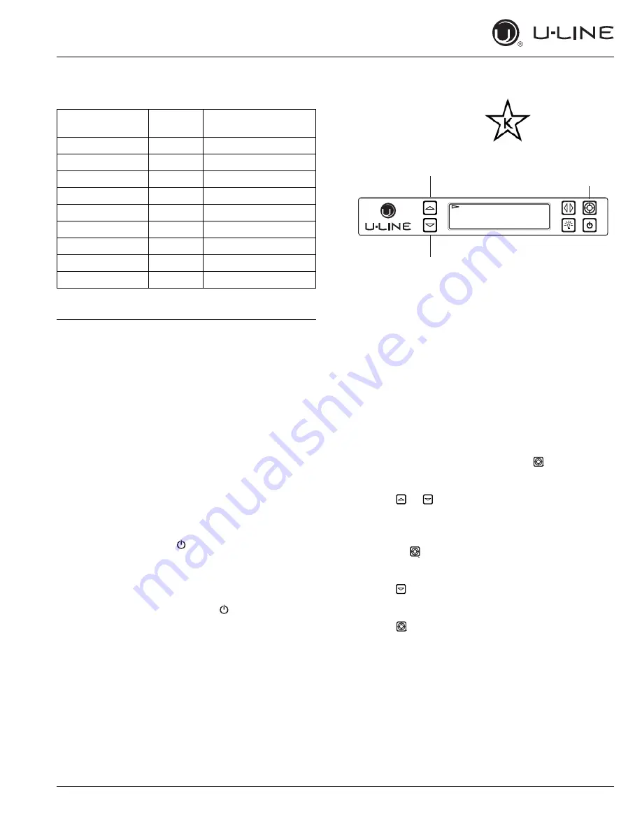 U-Line U-3018WCS-00B Quick Start Manual Download Page 13