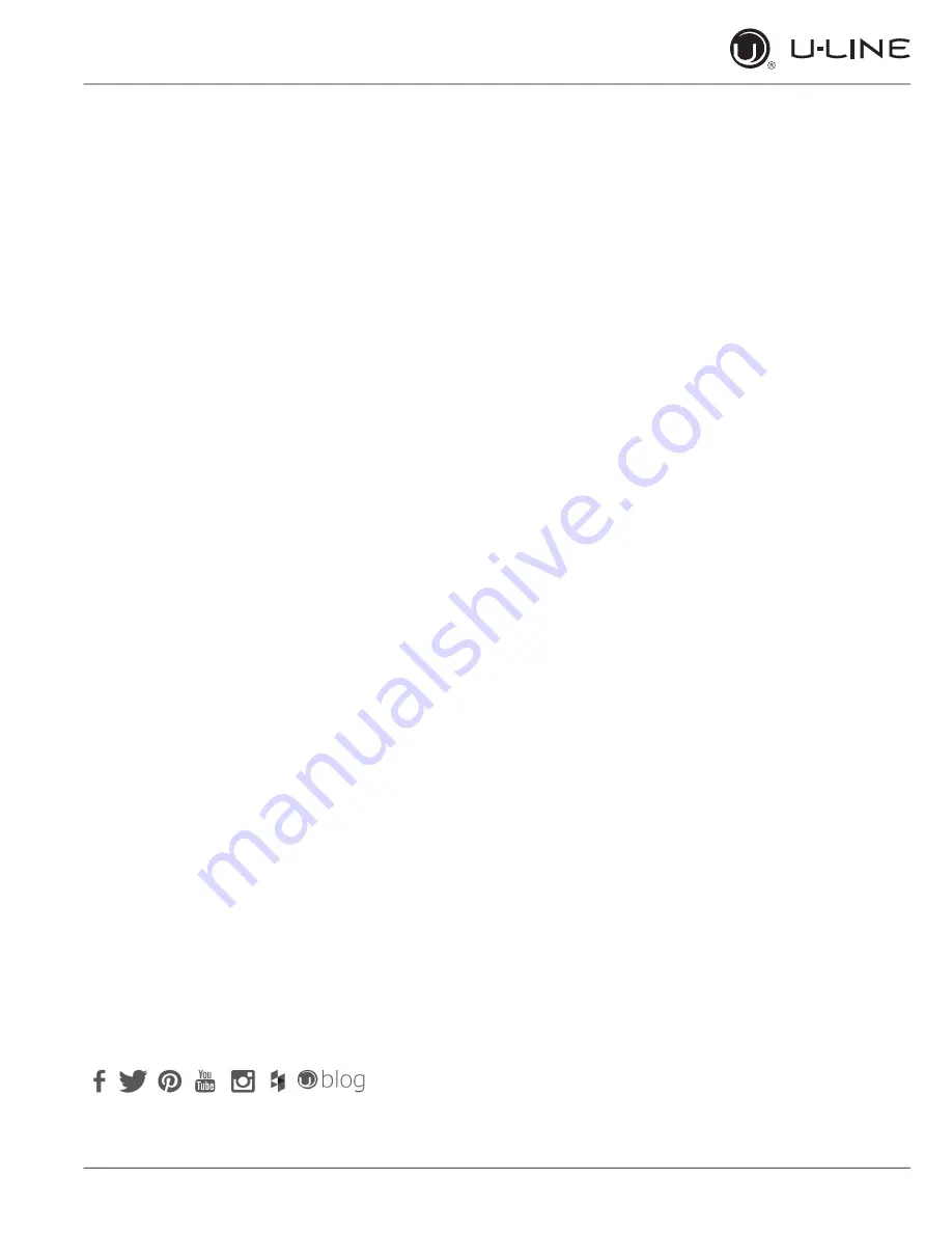 U-Line UHRE518IS01A User Manual & Service Manual Download Page 3