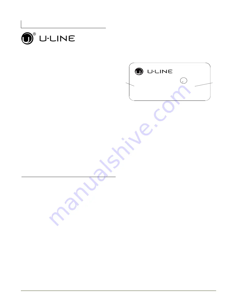 U-Line WINE CAPTAIN 2115RS Use And Care Manual Download Page 2