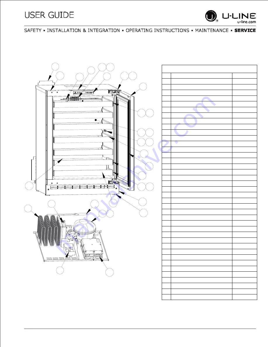 U-Line Wine Captain U2224WCS13A Скачать руководство пользователя страница 46