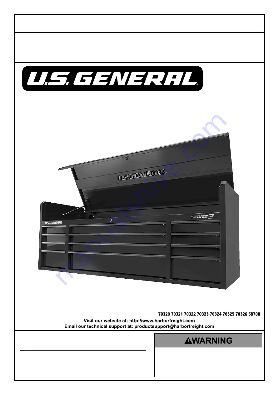 U.S. General 70320 Owner'S Manual & Safety Instructions Download Page 1