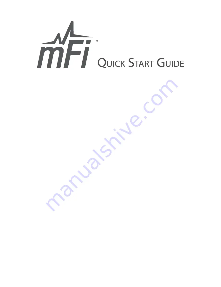 Ubiquiti mFi-CS Quick Start Manual Download Page 1