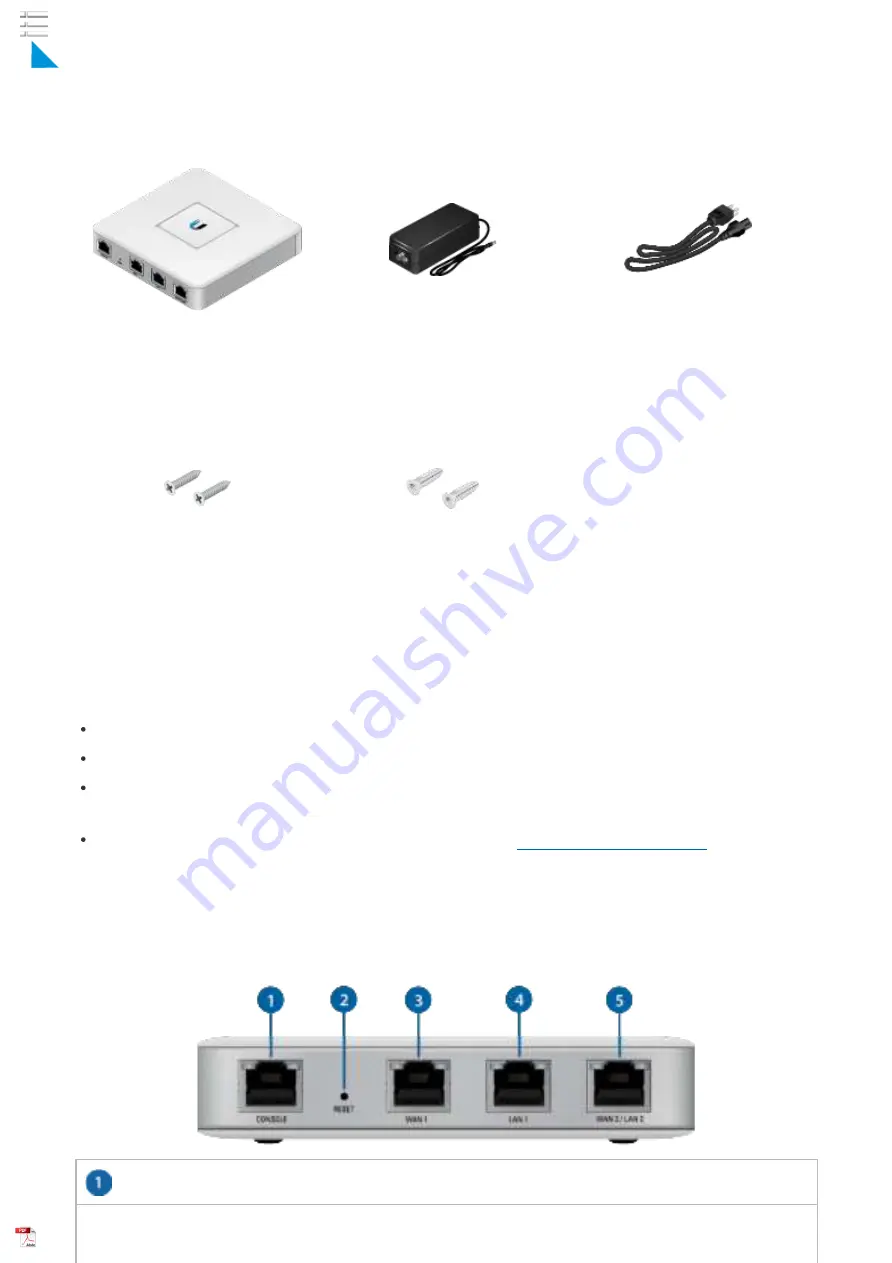 Ubiquiti USG Quick Start Manual Download Page 1